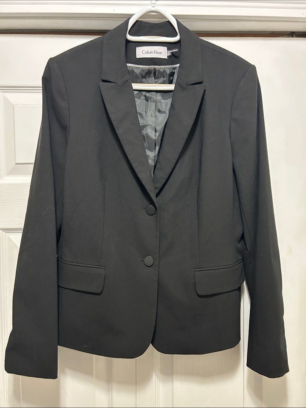 Calvin Klein Black Single-Breasted Blazer size 10